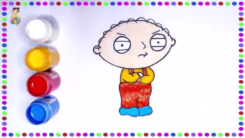 Fun Stewie Griffin Painting Tutorial for Kids | Easy Step-by-Step Drawing