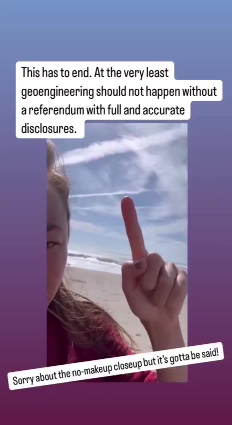 Nicole Shanahan posts video of the massive Chemtrails above her head