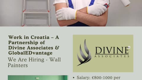 Wall Painters Needed in Croatia! 🇭🇷 Apply Now with Divine Associates Ltd.