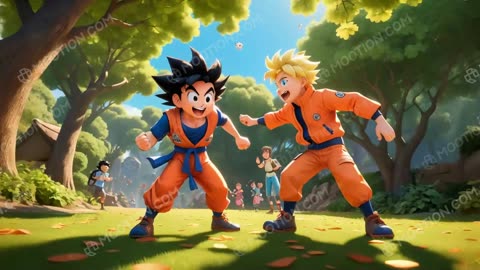 El desafío de ramen entre Goku y Naruto