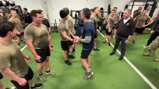 Secretary of Defense Pete Hegseth works out with U.S. soldiers in Germany