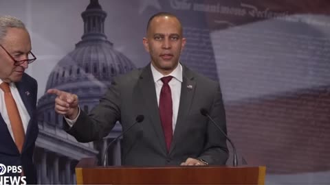 Hakeem Jeffries slithers his way through another press conference with Satan at his side