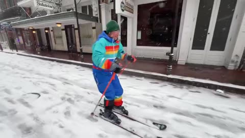 Snow on Bourbon Street.