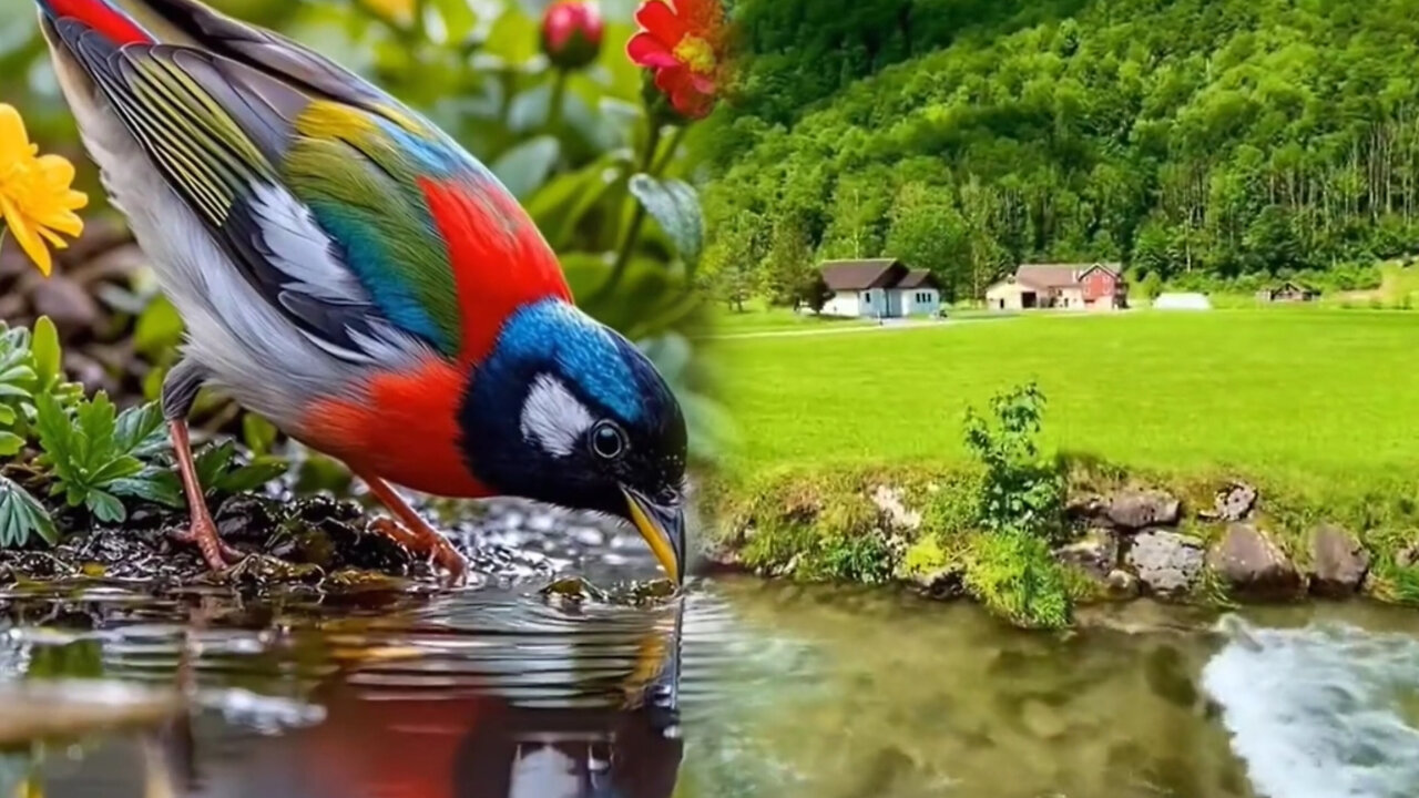 "Relaxing Nature & Birds Sounds | Beautiful Waterfalls & Rivers in 4K"