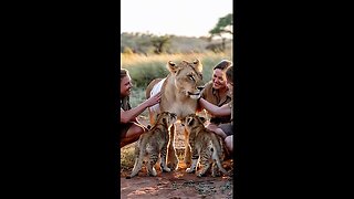 A Mother Lion's Rescue Help After the Accident