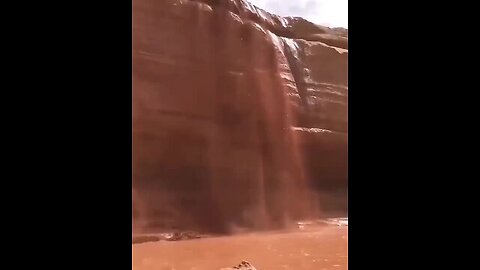 Arizona Falls Grand Falls, USA. Its waters are distinguished by a unique chocolate shade.