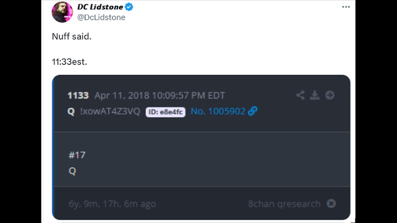 Dan Scavino Jr.🇺🇸🦅--- 𝘿𝘾 𝙇𝙞𝙙𝙨𝙩𝙤𝙣𝙚 - Nuff said.11:33est.