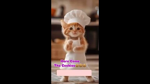 HERE COME THE COOKIES🍪 #ytshorts #cute #kidsvideo #kids #shortfeed #shorts #cat #catdance