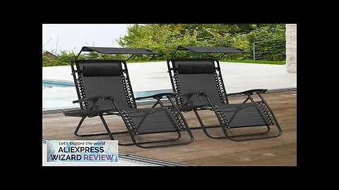 Set of 2 Outdoor Zero Gravity Chair Reclining Lounger with Sun Shade Review