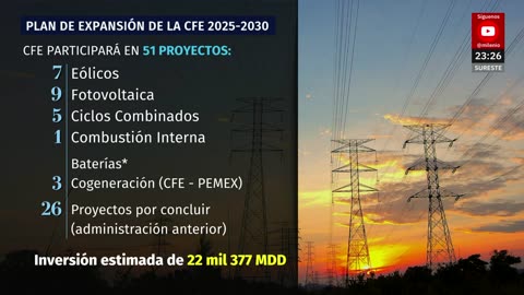 CFE participa en 51 proyectos dentro del nuevo plan de fortalecimiento energético