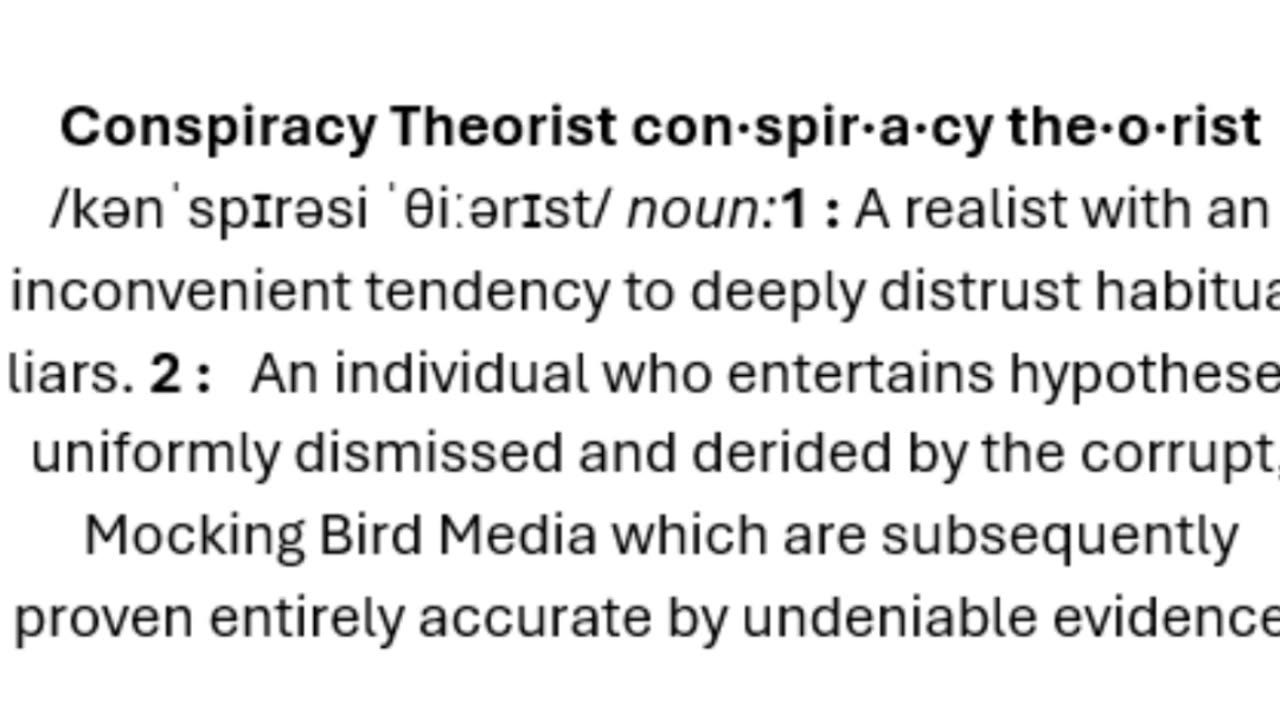 Updated Definition of Consipracy Theorist