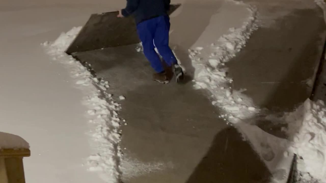 Plywood Shovel Makes Quick Work Of Driveway Snow