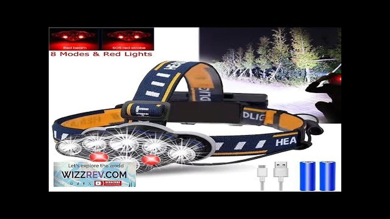 Powerful Headlamp 8 LED Headlight 8 Modes Waterproof LED Head Lamp Head Review