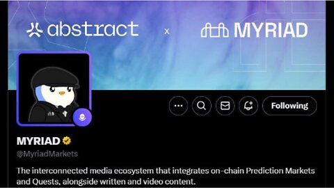 🔈 Myriad Markets Airdrop — Tham gia miễn phí vào dự án trên Abstract