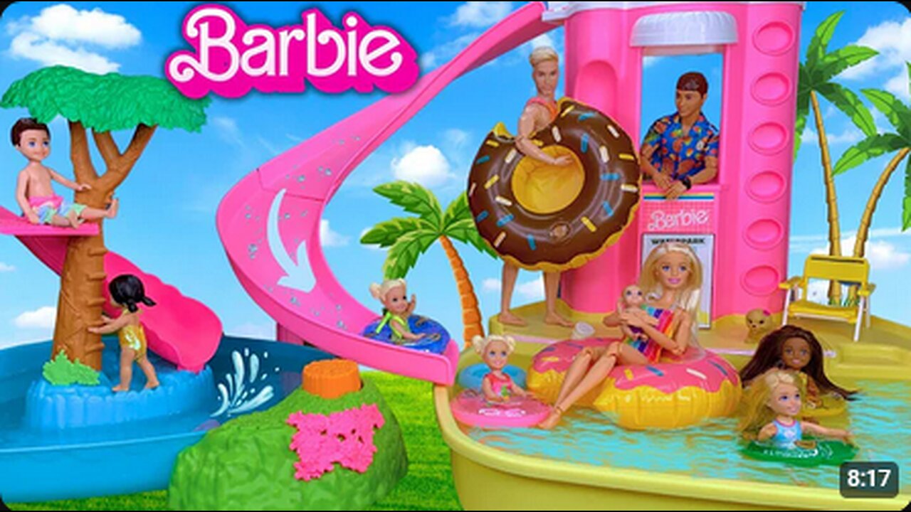 Barbie & Ken Doll Family Water Park Story