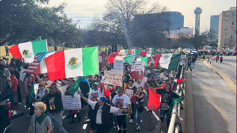 Hundreds of Pro-Migrant Protesters March in Dallas, Texas