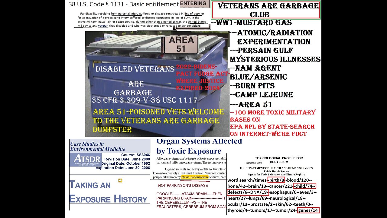 Welcome to the, VETERANS ARE GARBAGE,DUMPSTER-WE ARE 3RD CLASS AMERICANS