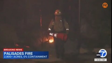 Desperation: Firefighter Uses Traffic Cone To Retrieve Water From A Puddle As LA Runs Out Of Water