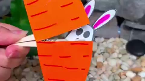 DIY Moving Paper Carrot Craft for Kids 🥕🐰