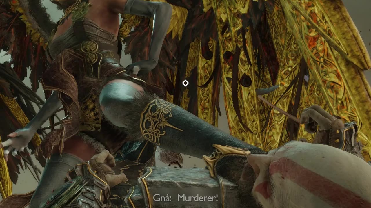 Kratos getting the neck massage for a change.