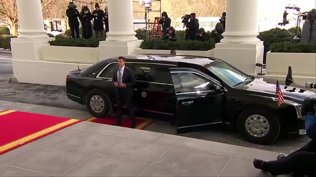 Biden, Trump share ride in The Beast before inauguration ceremony at Capitol Rotunda in D.C.