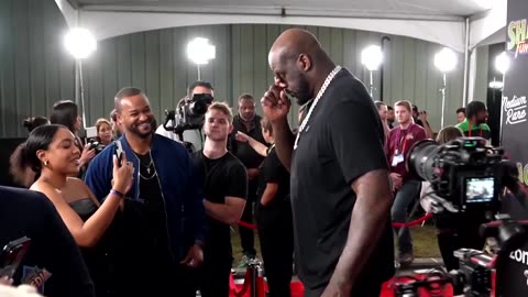 Shaq attends his Super Bowl 'Fun House' party