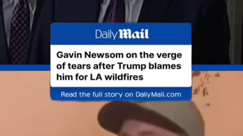 Gavin Newsom nearly in tears after Trump accuses him of being responsible for wildfires.