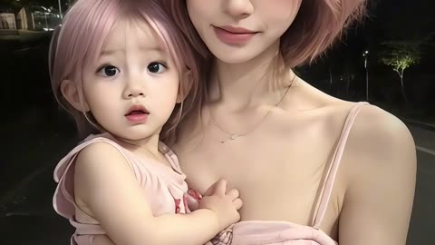 Beautiful baby and woman.