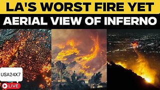 Live: Aerial views of California Wildfires: LA Fires Map & Pacific Palisades Fire Updates 2025