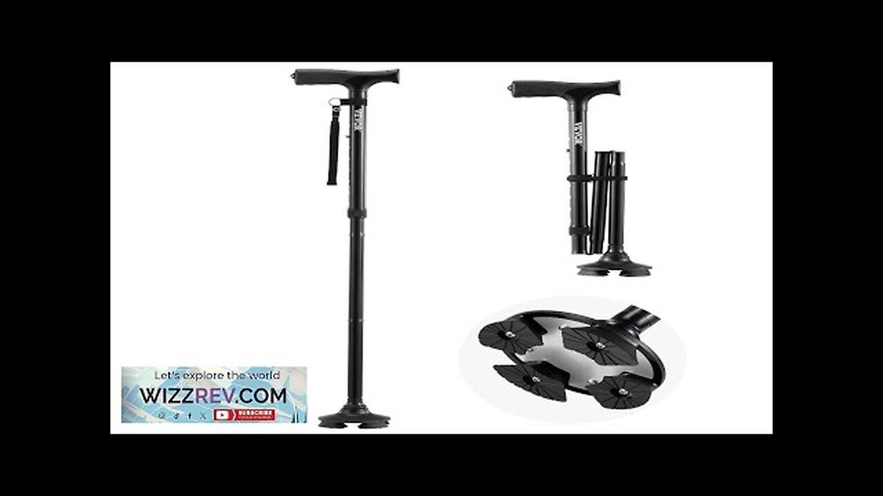 Walking Cane Folding Walking Stick with 8-Level Height & 4-Pronged Pivoting Base Review