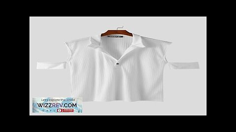 INCERUN Mens Thin Knitted Fabric Cut-off Short Sleeve Tops Lapel Shirts Review