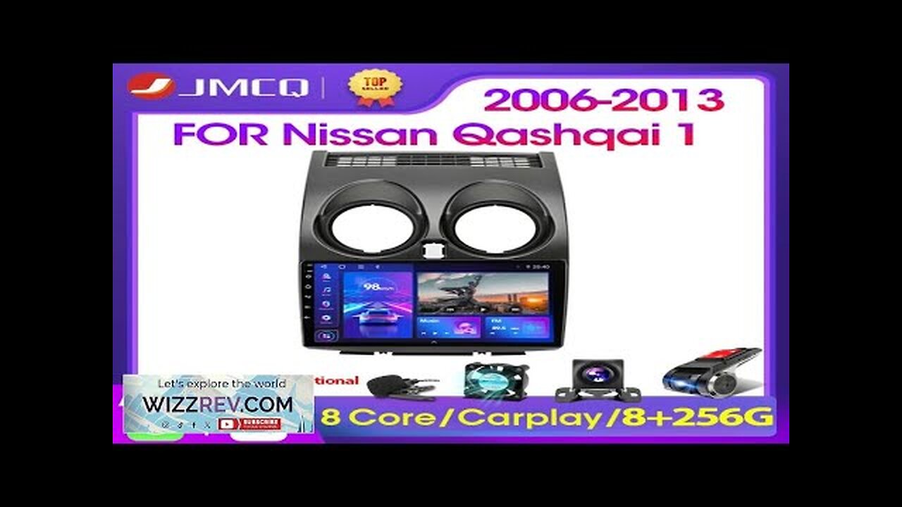 JMCQ 2 Din Android 12 Car Radio DSP GPS Navigation Multimidia Video Review