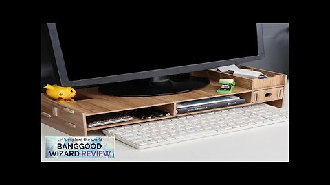 Wooden Monitor Bracket Stand Desktop Storage Shelf Laptop Stand Computer Screen Rack Review