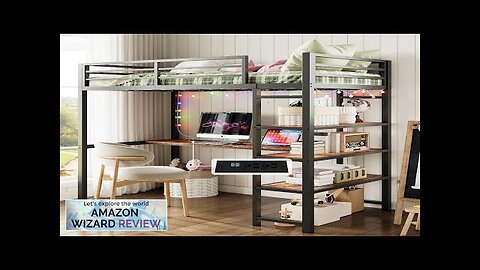 ANCTOR Loft Bed Twin Size with L Shaped Desk and Shelves Heavy Review