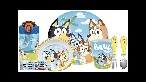 Zak Designs Bluey Kids Dinnerware Set Includes Plate Bowl Tumbler Water Bottle Review