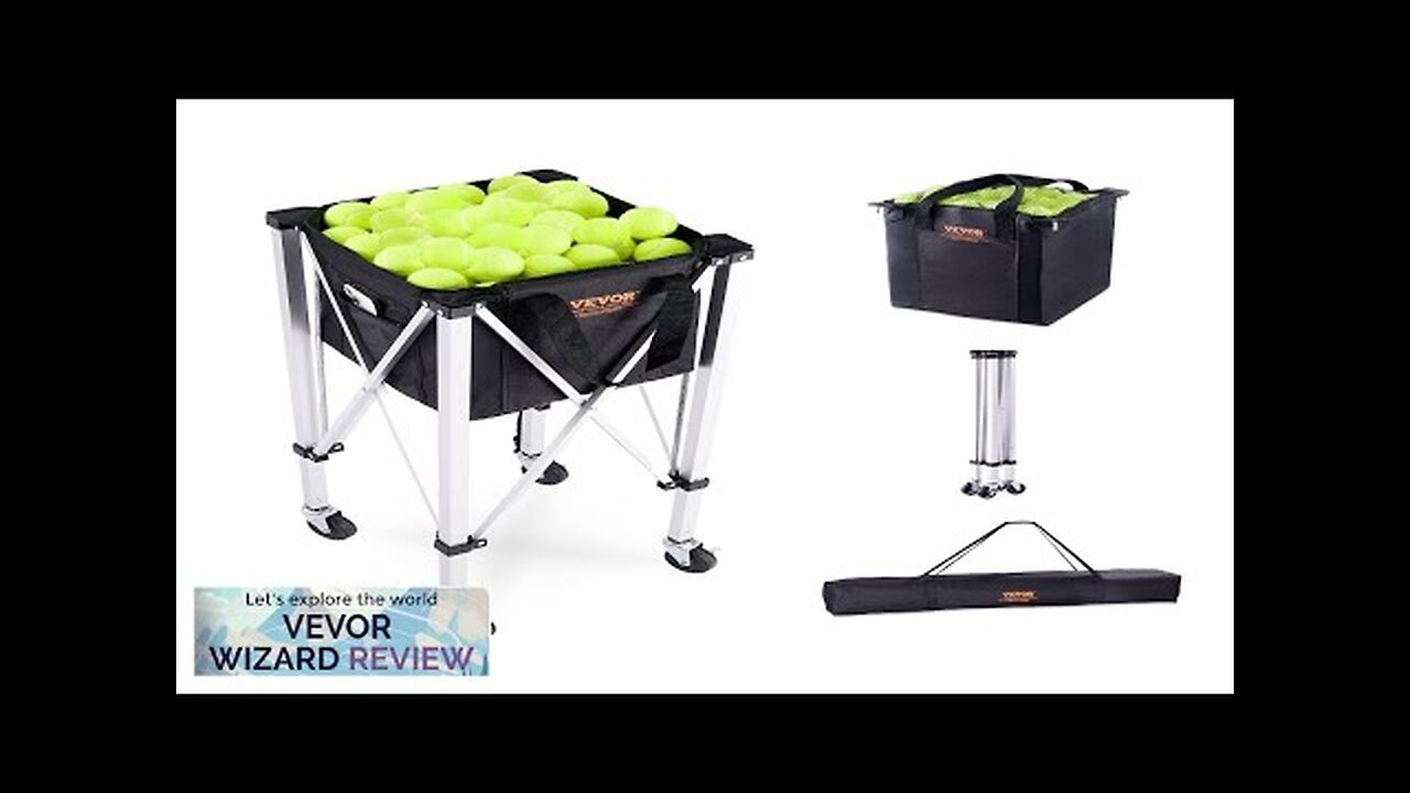 VEVOR Foldable Tennis Ball Hopper Holds 180 Tennis Balls Lightweight Aluminum Alloy Review