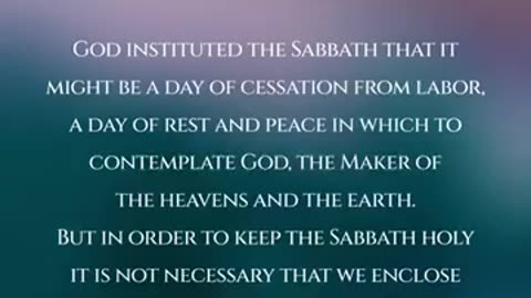 Remember the Sabbath