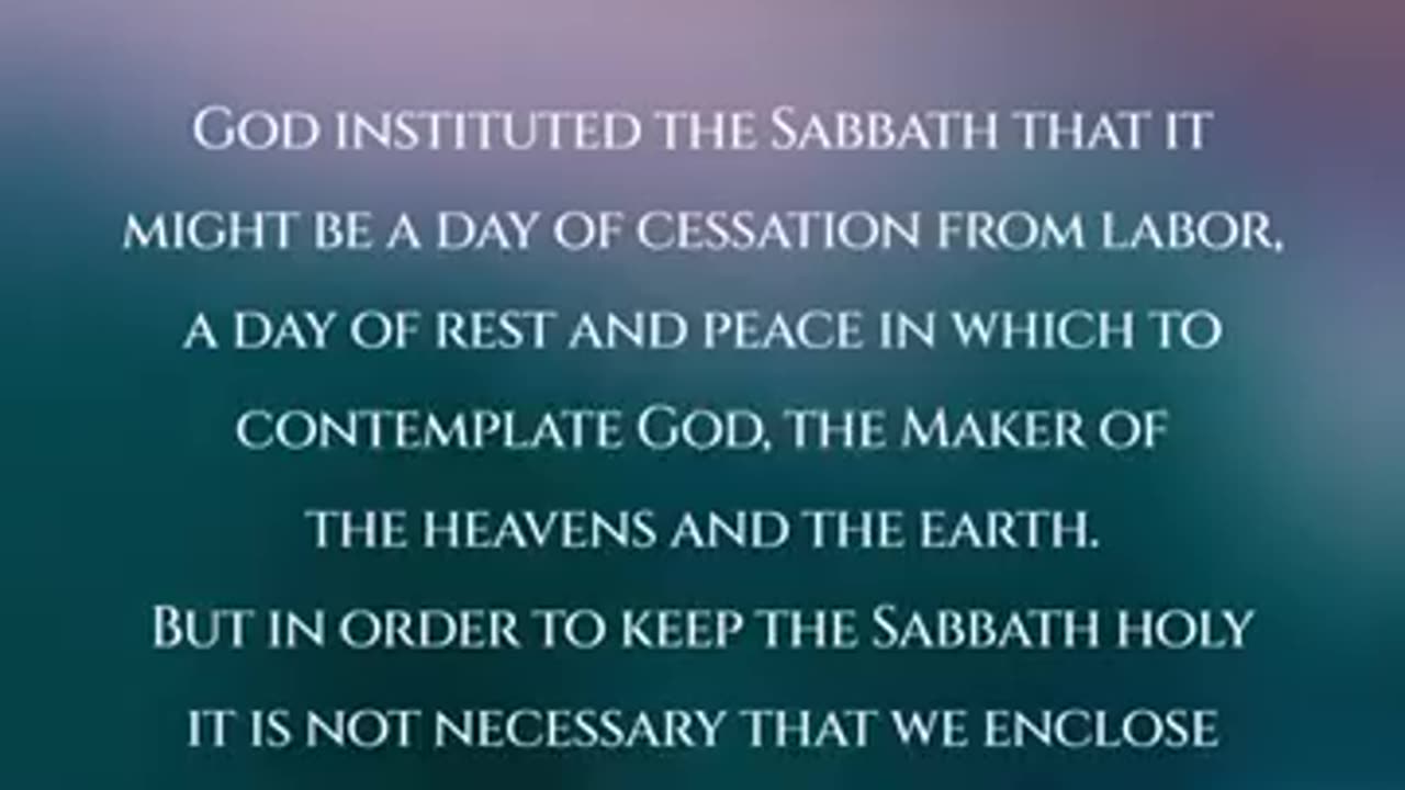 Remember the Sabbath
