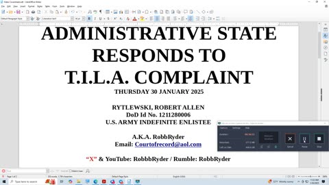 "ADMINISTRATIVE STATE" RESPONDS TO T. I. L. A. COMPLAINT