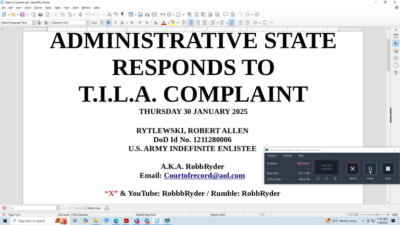 "ADMINISTRATIVE STATE" RESPONDS TO T. I. L. A. COMPLAINT