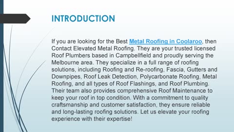 Best Metal Roofing in Coolaroo