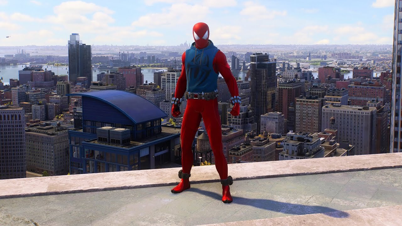 SPIDER-MAN 2 PS5 - Scarlet Spider Suit [Free Roam/Swinging Gameplay]