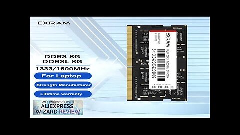 EXRAM Memory Ram DDR3 8GB 1333MHz 1600MHz 1.5V 204Pin PC3/3L 10600 12800 Review