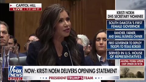 Kristi Noem's Opening Statement (President Trump's Pick for DHS Secretary)