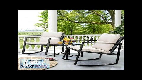 Patio Chairs 3 Piece Outdoor Bistro Sets Coffee Table and Cushions Frame Review