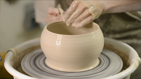 Throwing a Hanging Planter on a Pottery Wheel