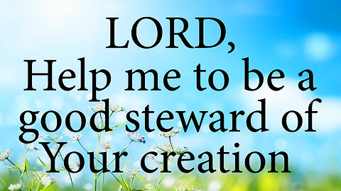 LORD Help Me To Be A Good Steward Of Your Creation | Christian Prayer