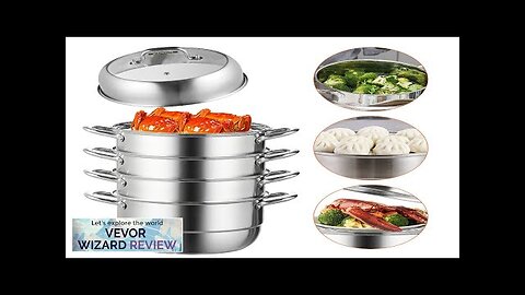 VEVOR 5-Tier Stainless Steel Steamer 11'' Multi-Layer Cookware Pot with Handles on Review