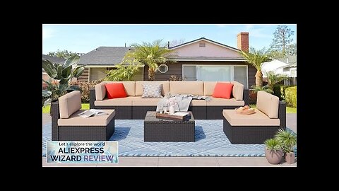 Outdoor Patio Furniture Sets Outdoor Sectional Rattan Sofa PE Manual Weaving Wicker Review