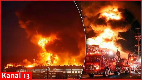 Watch: Video footage of fires and explosions after massive attack on Russian territory